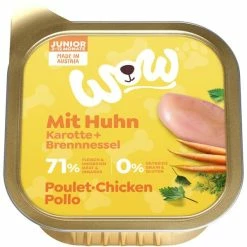 WOW JUNIOR | Mit Huhn, Karotten & Brennnessel | 11x 150gS Hundefutter